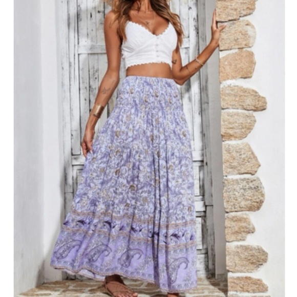 Boho floral print maxi skirt - Picture 9 of 13